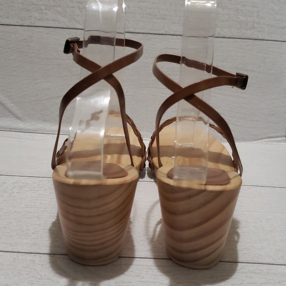 J. Crew new wood platforms ankle strap sandals 7 - Picture 4 of 8